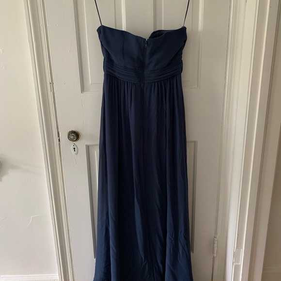 Birdy Grey Slate Blue Chiffon Grace Bridesmaid Dress - Picture 6 of 7